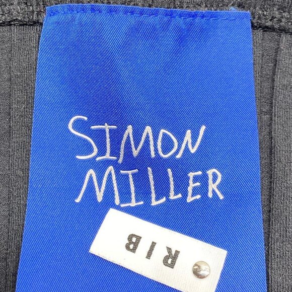 Simon Miller Akuma Rib-Knit Skirt Black Pleated Side Slit Sz Small Ribbed Basics - Picture 7 of 9